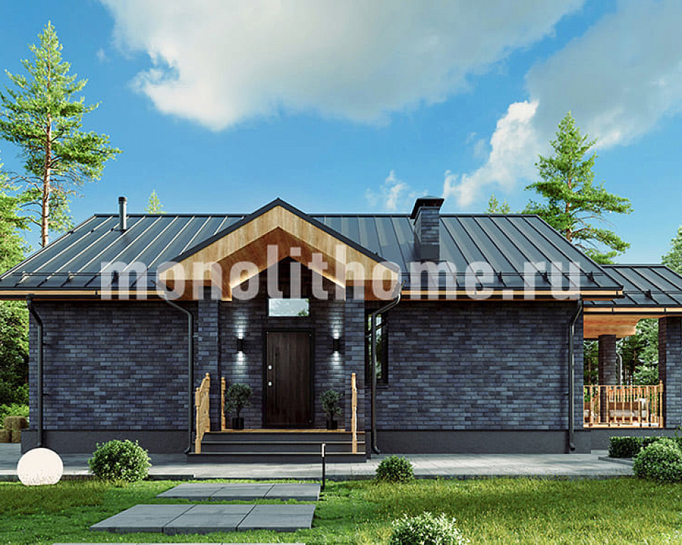 Проект дома из несъемной опалубки Симеиз-2 одноэтажный 15х15 – компания ...